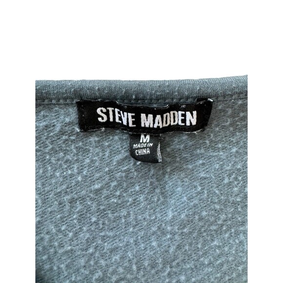 Steve Madden Color block Crew Neck Sweatshirt Blue Gray Size M Preppy Pocket Top - Picture 4 of 6